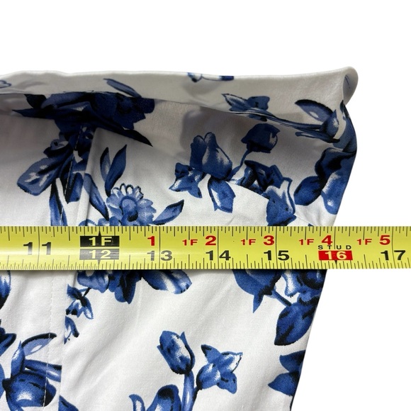 NWT MABLE Strapless Floral Midi Dress Size M (4/6) Blue White Lined Back Zip - Picture 8 of 14